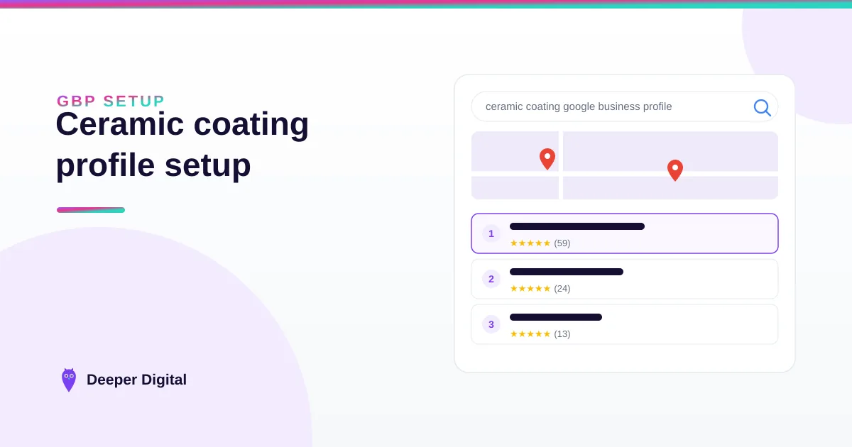 The ceramic coating Google Business Profile setup that wins high-ticket jobs — Deeper Digital, local SEO for service businesses