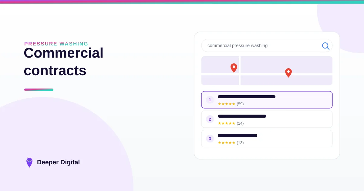 How to get commercial pressure washing contracts through Google — Deeper Digital, local SEO for service businesses