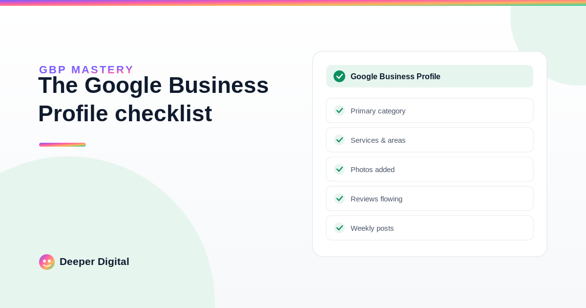 Is your Google Business Profile actually finished? The 15-minute checklist — Deeper Digital, local SEO for Central Texas service businesses