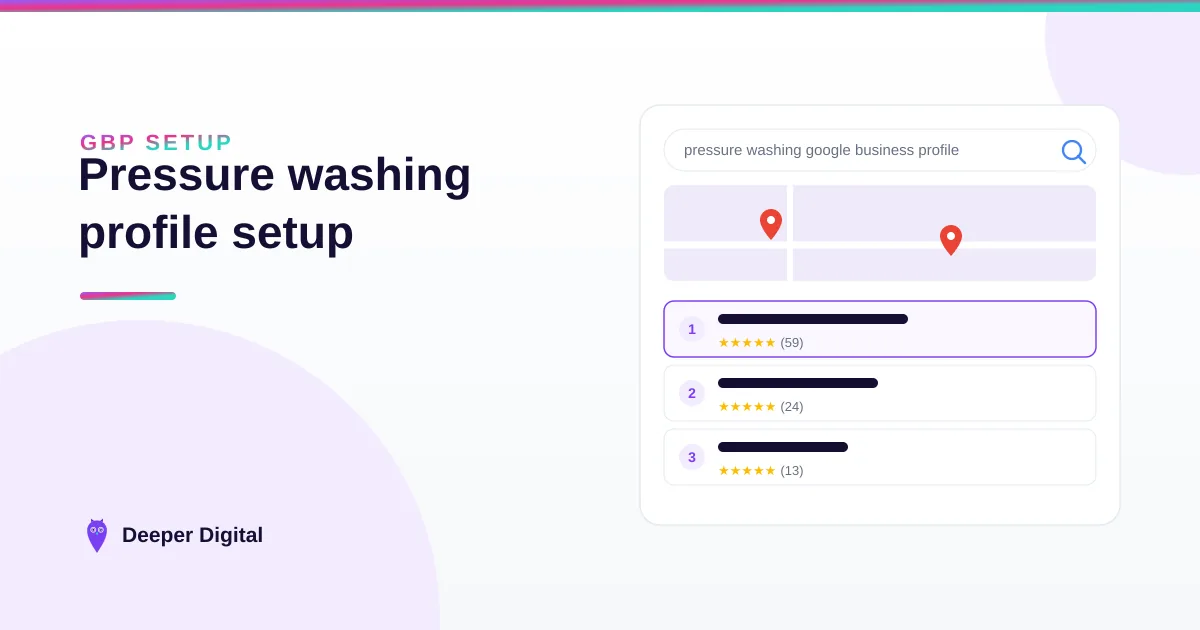 The pressure washing Google Business Profile setup that wins the map pack — Deeper Digital, local SEO for service businesses
